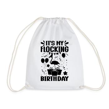 C’est mon anniversaire de flocage Flamingo - Sac de sport léger - blanc - Devant