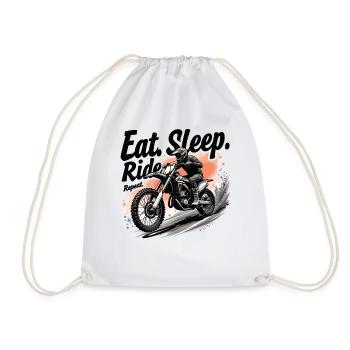 Motocross Eat Sleep Ride Repeat - Drawstring Bag - white - Front