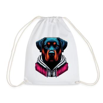 Dog - Drawstring Bag - white - Front