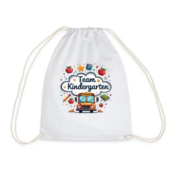 Team Kindergarten – Cute design for children - Drawstring Bag - white - Front