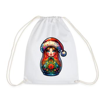 Russian Matryoshka Christmas Russia - Drawstring Bag - white - Front