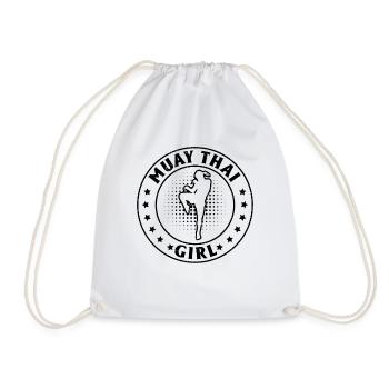 Muay Thai Girl Muay Thai Fighter - Drawstring Bag - white - Front