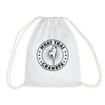 Muay Thai Grandpa Muay Thai Fighter - Drawstring Bag - white - Front