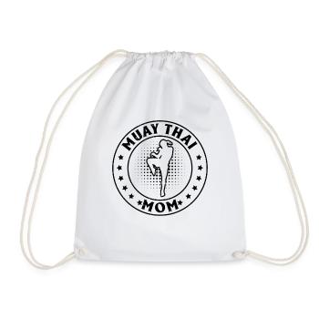 Muay Thai Mom Muay Thai Fighter - Drawstring Bag - white - Front