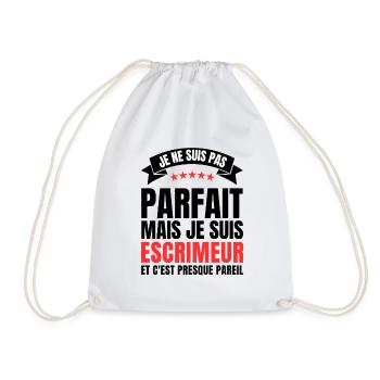 Je ne suis pas parfait mais je suis escrimeur - Sac de sport léger - blanc - Devant