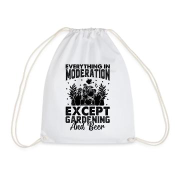 Tout avec modération, sauf le jardinage et la bière - Sac de sport léger - blanc - Devant