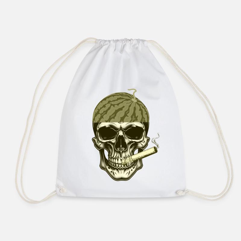 tête de Pastèque crâne stylé - Sac de sport léger - blanc
