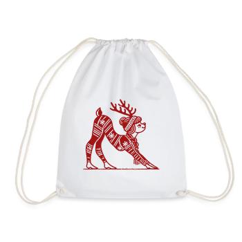 weYoga Reindeer for Christmas Relaxation - Drawstring Bag - white - Front