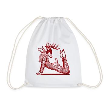 Relaxing Yoga Reindeer Christmas - Drawstring Bag - white - Front