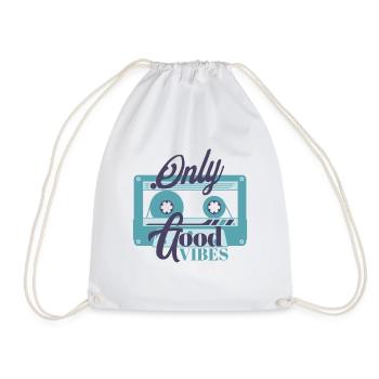 Cassette retro - Drawstring Bag - white - Front
