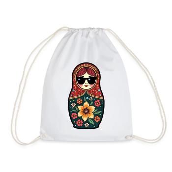 Russian Girl! Matroschka Russisch Sonnenbrille - Turnbeutel - Weiß - Vorne
