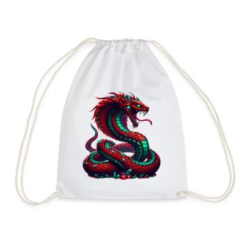 Serpent mythique avec coucher de soleil Année du Serpent 2025 - Sac de sport léger - blanc - Devant