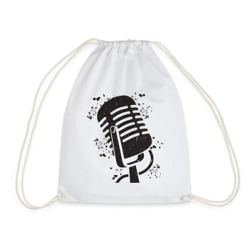 Microphone Poésie Slam Podcast Chanteur - Sac de sport léger - blanc - Devant