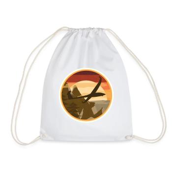 Rc Airplane Glider Model Airplane Pilot - Drawstring Bag - white - Front