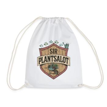Vintage “SIR PLANTSALOT” Rustic Men Gardeners - Drawstring Bag - white - Front