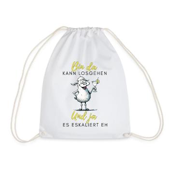 Lustiges Schaf Eskaliert Spruch Party Shirt - Turnbeutel - Weiß - Vorne