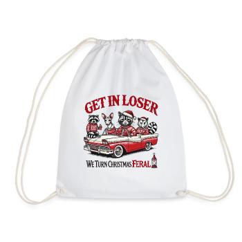 We Turn Christmas Feral - Funny Christmas motifs - Drawstring Bag - white - Front