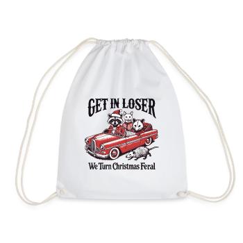 Get In Loser Noël se déchaîne avec un raton laveur - Sac de sport léger - blanc - Devant