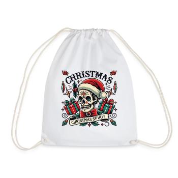 Tattoo Streetwear Ästhetik Weihnachtsgeist Schädel - Turnbeutel - Weiß - Vorne