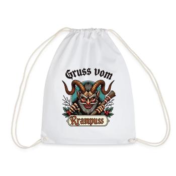 Greeting from the Krampus Legend Christmas tradition - Drawstring Bag - white - Front
