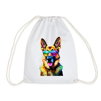 Berger Allemand Couleurs vives Pop Art Chien Chiens de berger - Sac de sport léger - blanc - Devant
