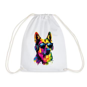 Berger Allemand Couleurs vives Pop Art Chien Chiens de berger - Sac de sport léger - blanc - Devant