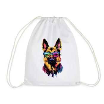 Berger Allemand Couleurs vives Pop Art Chien Chiens de berger - Sac de sport léger - blanc - Devant