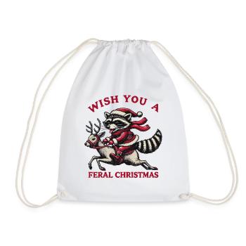Balade sauvage de Noël avec raton laveur - Sac de sport léger - blanc - Devant