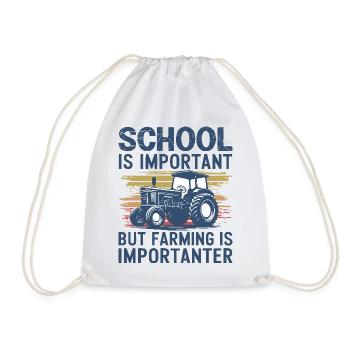 L’école est importante L’agriculture est plus importante Drôle - Sac de sport léger - blanc - Devant