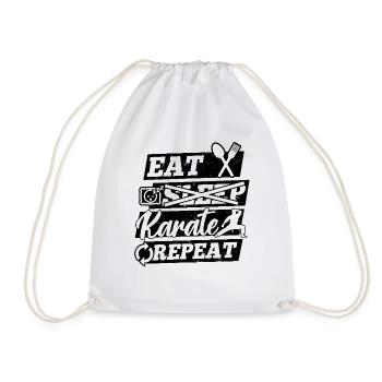 Eat Sleep Karate Repeat - Karate Fighter - Drawstring Bag - white - Front