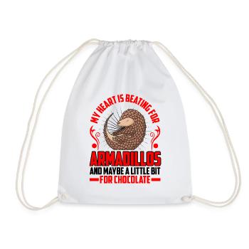Armadillo Armadillo Heart beats for armadillo - Drawstring Bag - white - Front