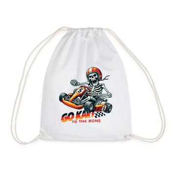 Go-Kart To The Bone Racer Skeleton - Drawstring Bag - white - Front
