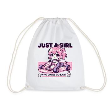 Ein Mädchen Das Go-Kart Liebt Anime Stil - Turnbeutel - Weiß - Vorne