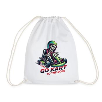 Go-Kart Skeleton - Drawstring Bag - white - Front