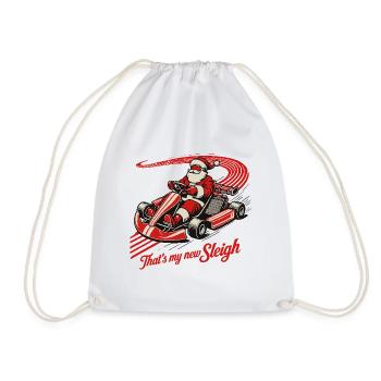 Christmas go-kart fun in retro style - Drawstring Bag - white - Front