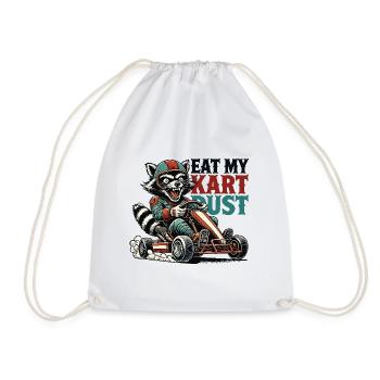 Drôle rétro raton laveur Go-Kart poussière nourriture dire - Sac de sport léger - blanc - Devant