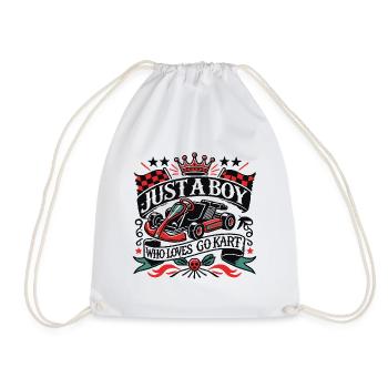 Un garçon qui aime le kart style rétro - Sac de sport léger - blanc - Devant