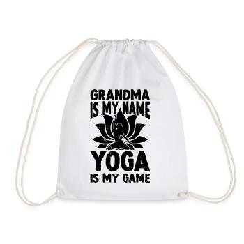 Mamie est mon nom Le yoga est mon jeu - Mamie Yoga - Sac de sport léger - blanc - Devant