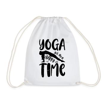 Yoga is my happy time - Yoga Pose Yoga Lover - Turnbeutel - Weiß - Vorne