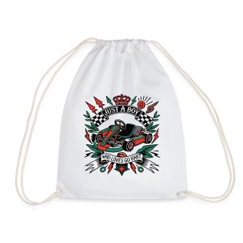 Un garçon qui aime les courses de karting style rétro - Sac de sport léger - blanc - Devant