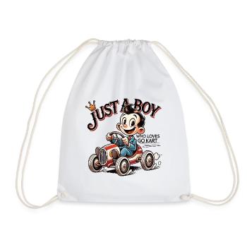 Juste un garçon qui aime le style de dessin animé Go-Kart - Sac de sport léger - blanc - Devant