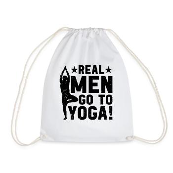 Funny Yoga - Real men go to yoga - Turnbeutel - Weiß - Vorne