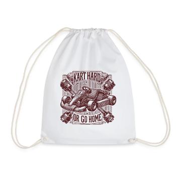 Kart hard or go home go-kart - Drawstring Bag - white - Front