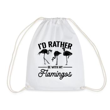 Pink Flamingo - Je préfère être avec mes flamants roses - Sac de sport léger - blanc - Devant