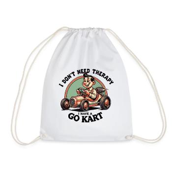 Racer Go-Kart Adventure Style - Drawstring Bag - white - Front