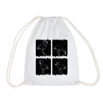 Oiseau flamant rose - Retro Flamingo - Sac de sport léger - blanc - Devant
