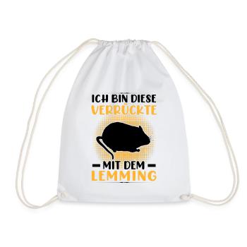 Crazy with Lemming Vole Lemming - Drawstring Bag - white - Front