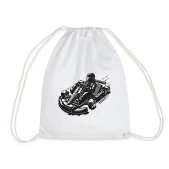 Pilote de karting rétro design vintage - Sac de sport léger - blanc - Devant