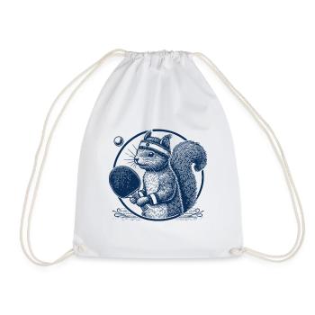 Tennis de table vintage motif écureuil - Sac de sport léger - blanc - Devant