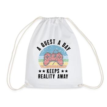 Play Gamer A Quest A Day - Drawstring Bag - white - Front